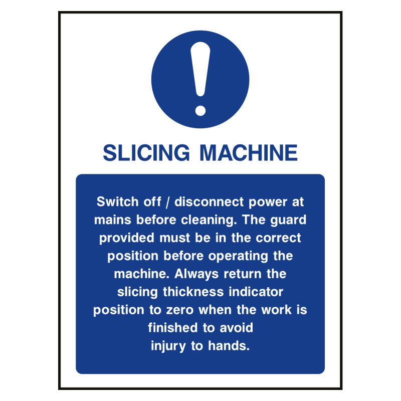Slicing machine sign