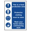 This is a food production area multi sign
