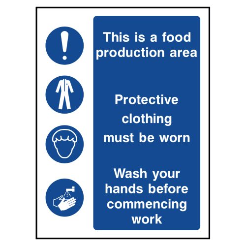 This is a food production area multi sign