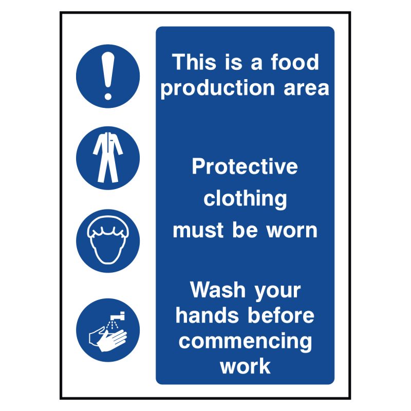 This is a food production area multi sign