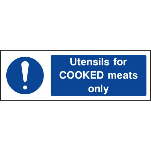 Utensils for cooked meats only sign
