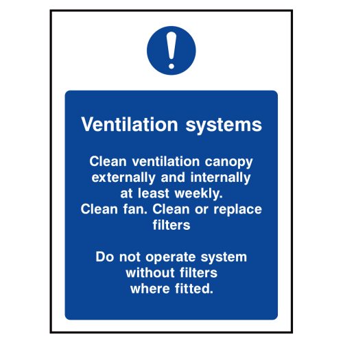 Ventilation systems guide sign