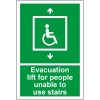 Evacuation Lift for People Unable to Use Stairs Sign