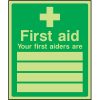 First aiders sign, glow in the dark