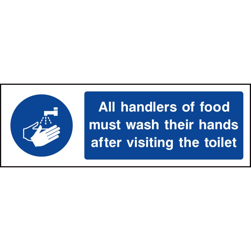 All Handlers of Food Must Wash Their Hands After Visiting the Toilet Sign