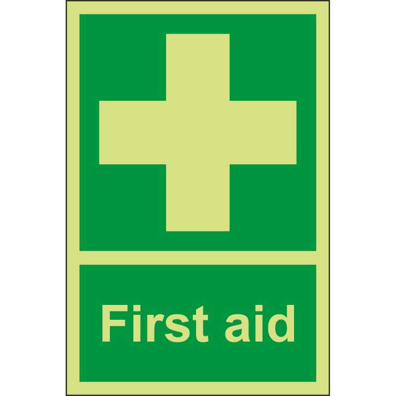 Glow In the Dark First Aid Sign