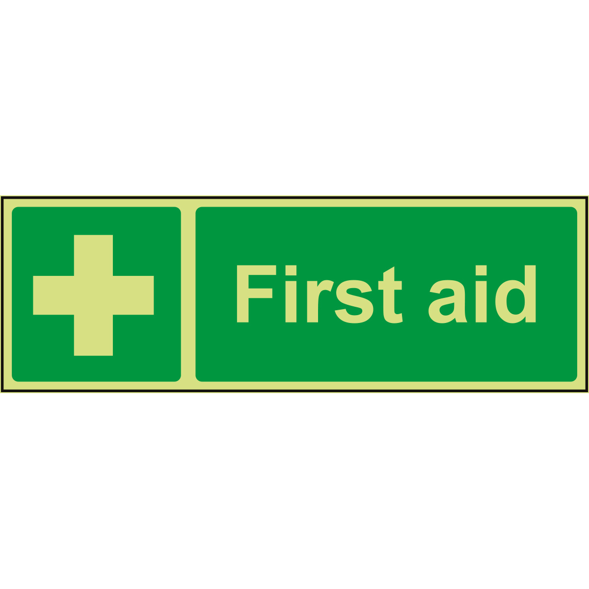 glow-in-the-dark-first-aid-landscape Glow In the Dark First Aid Sign - Landscape