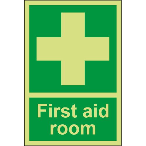 Glow In the Dark First Aid Room Sign