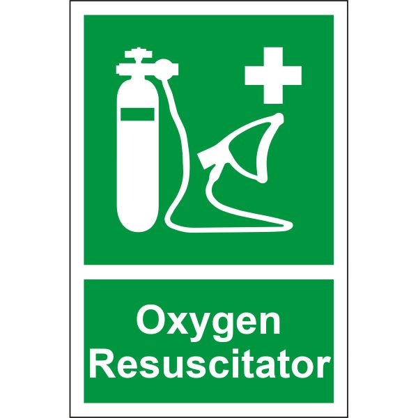 O2 Sign Medical Official Oxygen Resuscitator Sign | First Aid Emergency Signage