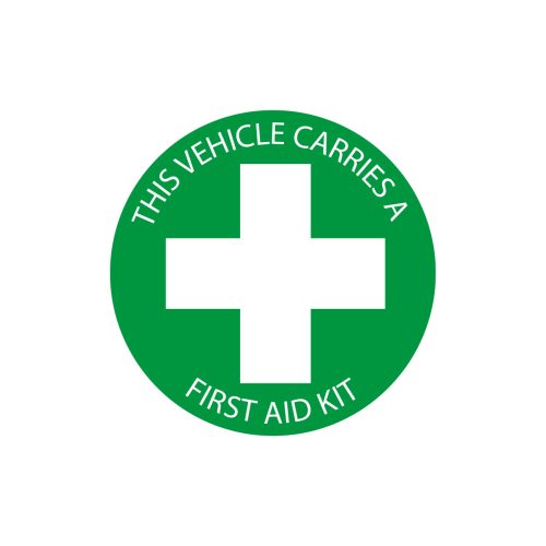 This Vehicle Carries a First Aid Kit Sign
