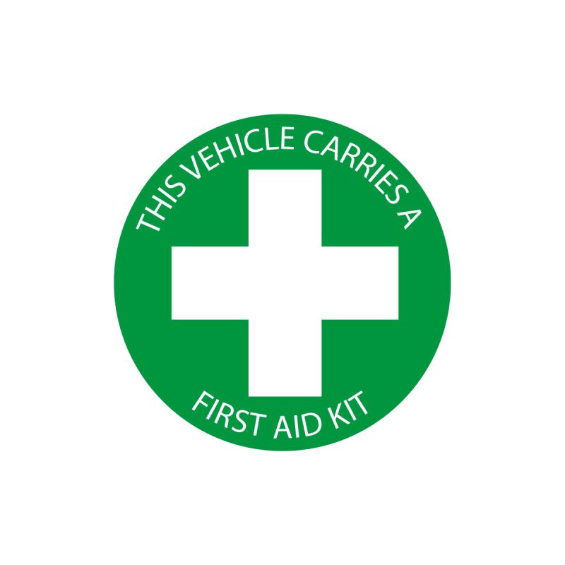 This Vehicle Carries a First Aid Kit Sign