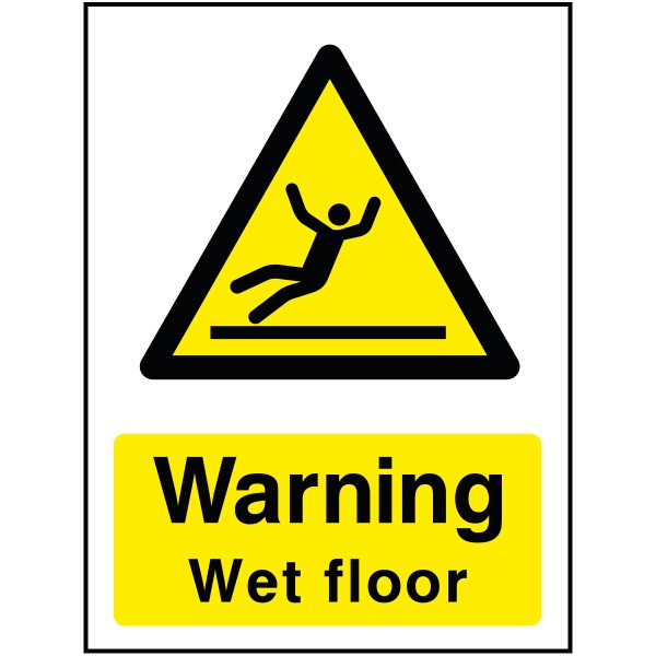 Warning wet floor sign