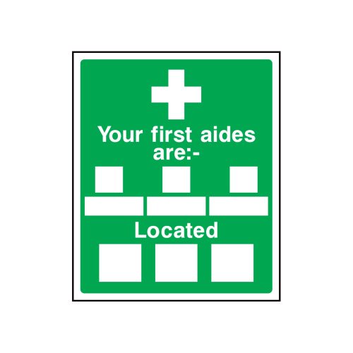 your-first-aiders-are-located-sign