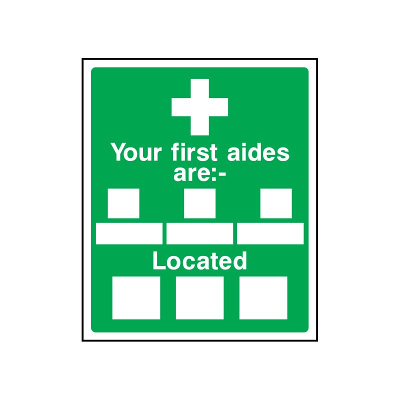 your-first-aiders-are-located-sign